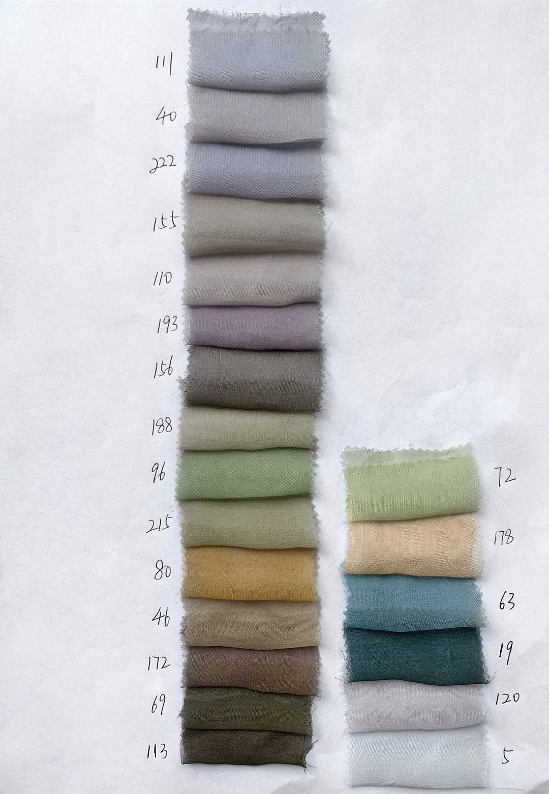 Chiffon (5 yards each) - 15 Piece Bundle Set