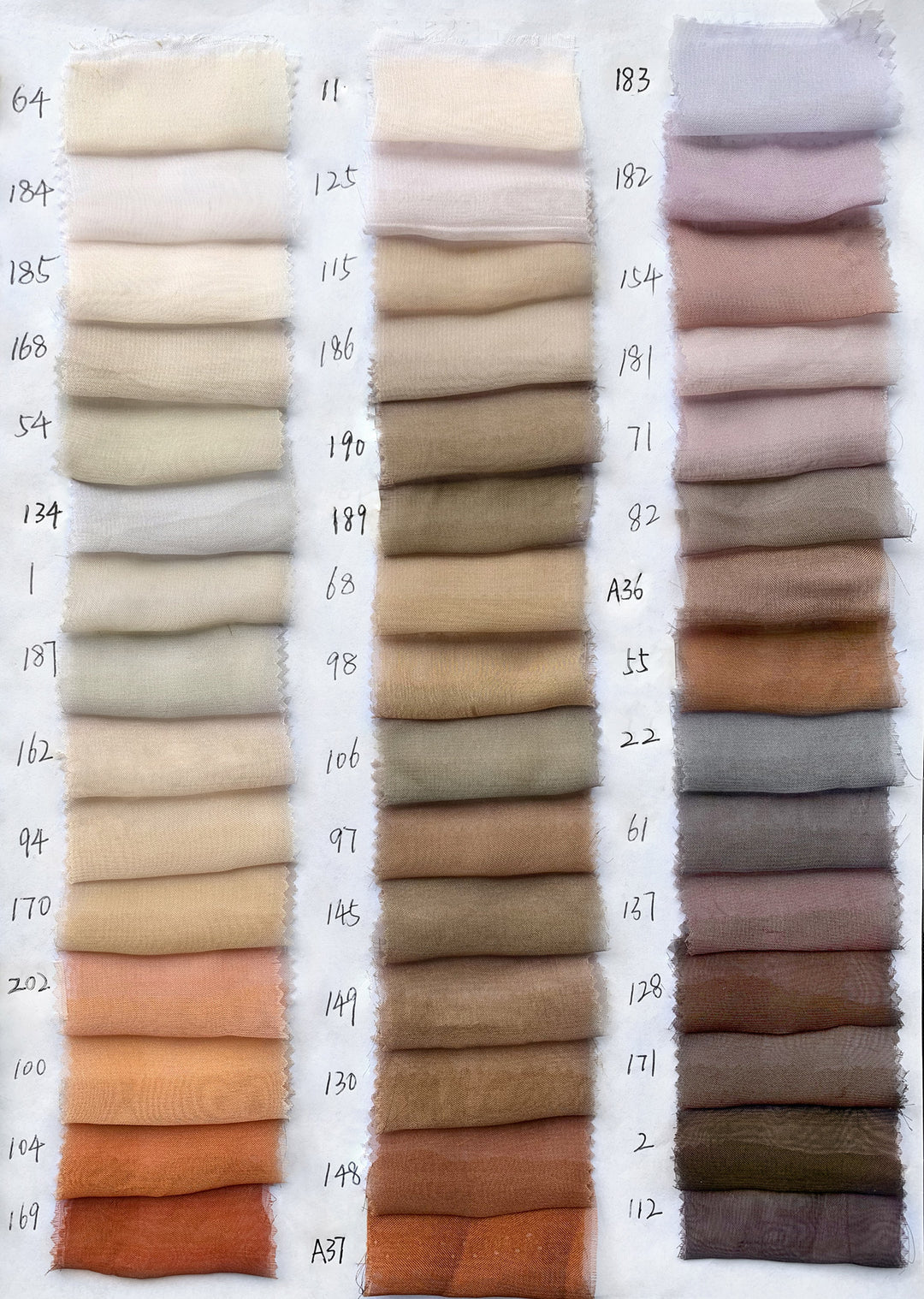 Chiffon (5 yards each) - 15 Piece Bundle Set