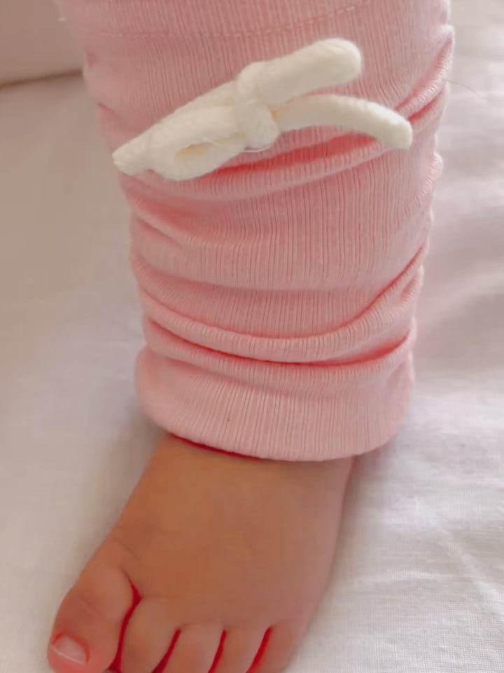 Buttercup Sweater - Baby Pink with White Flowers