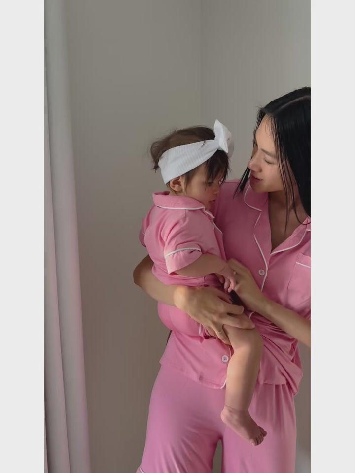 Cloud Bamboo Sleep Shirt for Mamas - Short Sleeve Blush