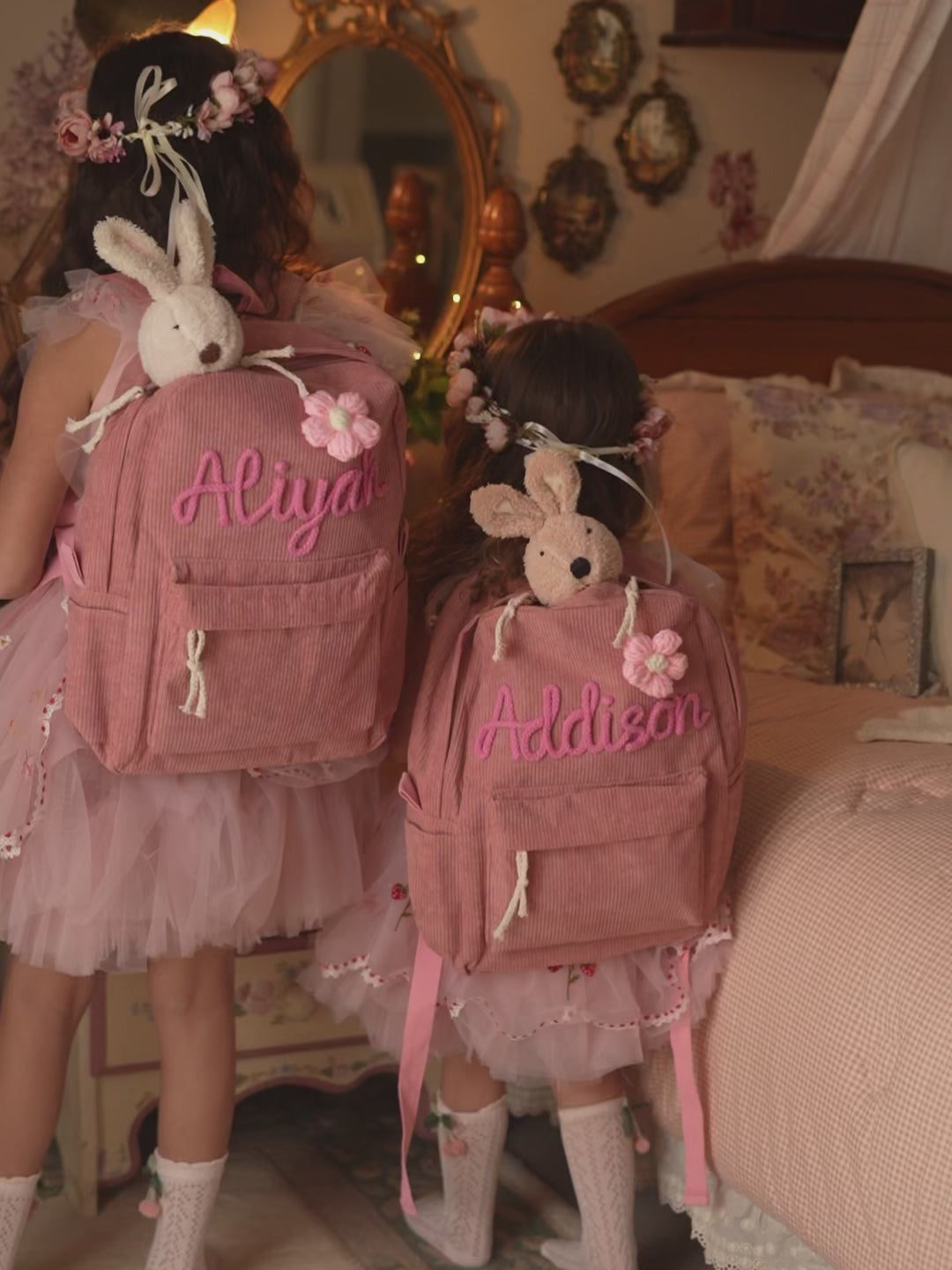 By My Side Personalised Backpack - Dusty Pink