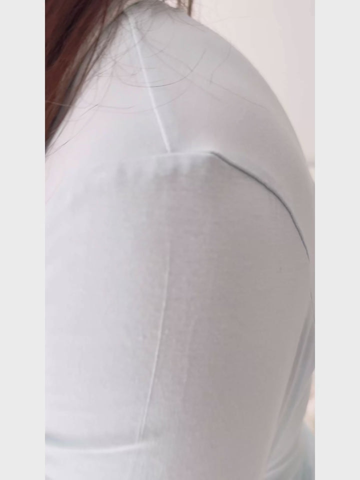 Cloud Bamboo Personalised Sleep Shirt for Mamas - Long Sleeve Ice Blue