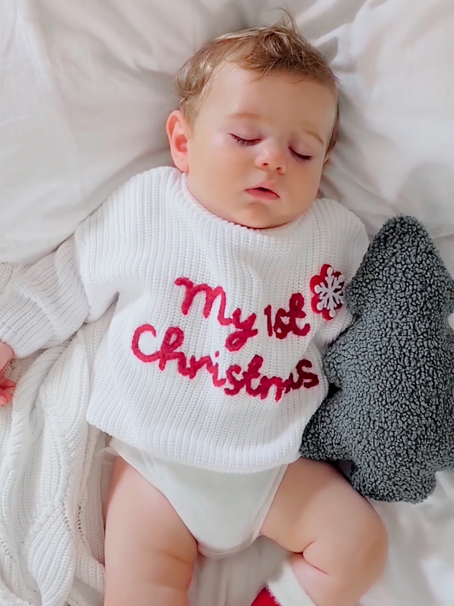 White My First Christmas Sweater